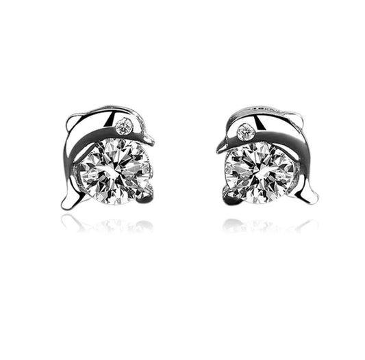 Boucles d'oreilles femme argent 925 Dauphin
