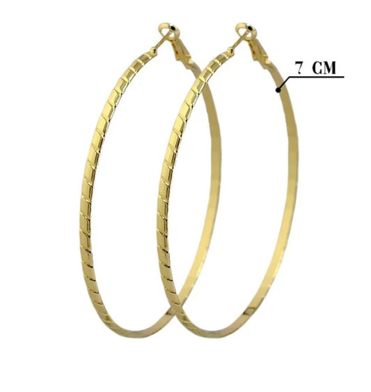 Boucles d'oreilles pour femme - Ciselé - Créoles