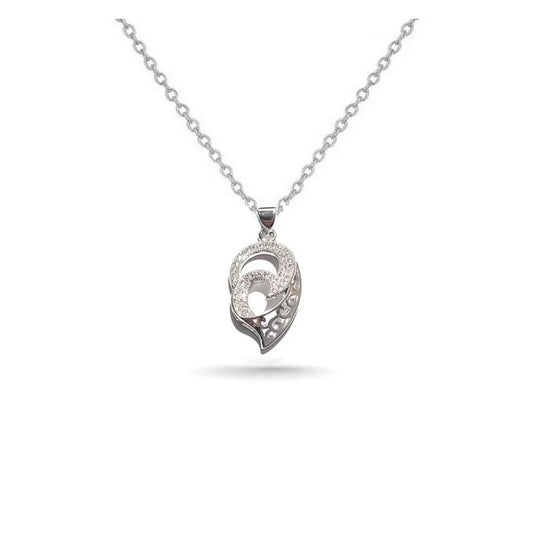 Collier rhodié femme spirale