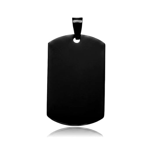 Pendentif acier à personnaliser plaque militaire noir 35*25*1.5 mm