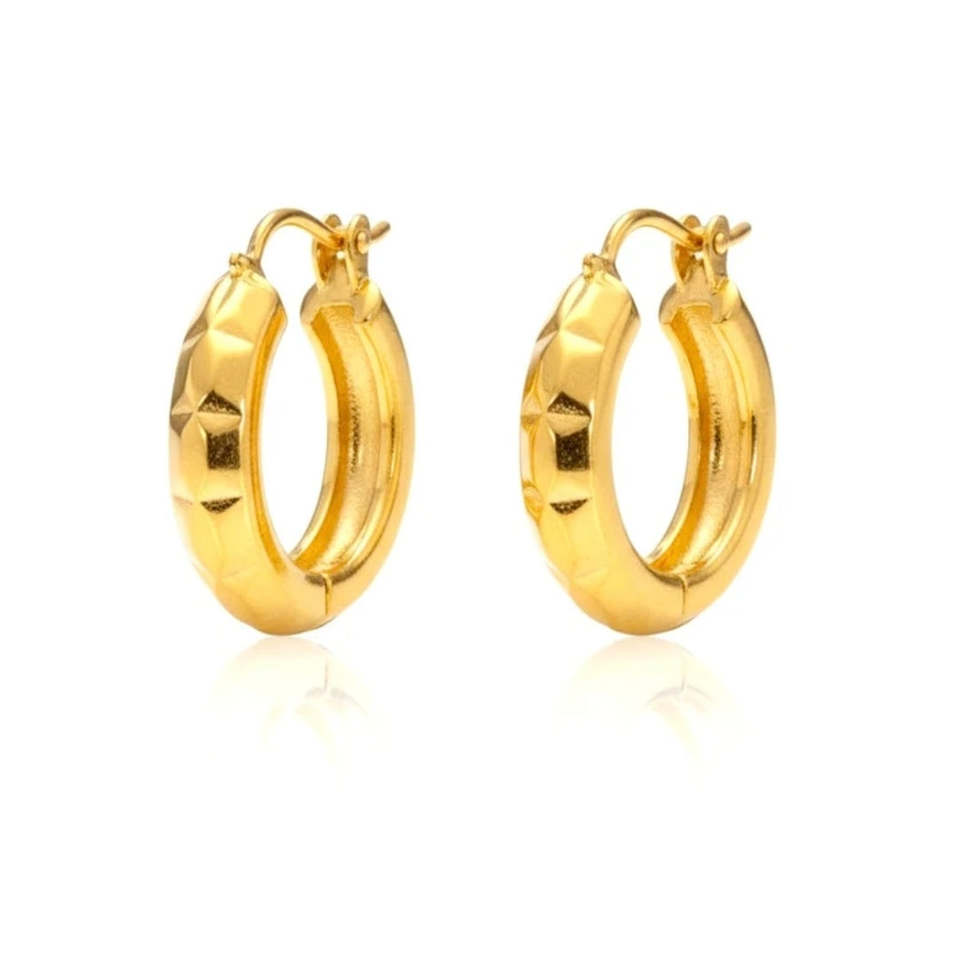 Boucles d'oreilles femme en acier inoxydable doré Créoles