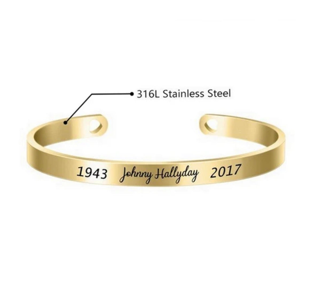 Bracelet jonc doré JOHNNY HALLYDAY