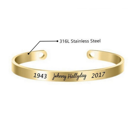 Bracelet jonc doré JOHNNY HALLYDAY