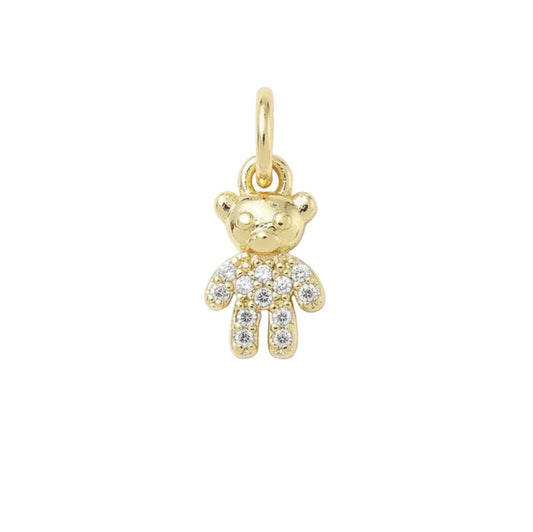 Pendentif breloque petit ourson avec zirconiums sertis