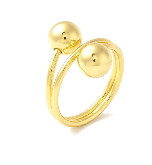 Bague femme réglable boules