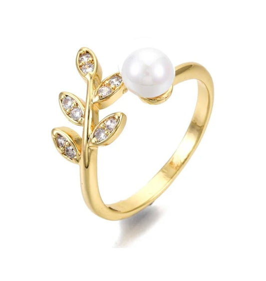 Bague femme réglable épis avec perle