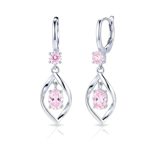 Boucles d'oreilles femme argent 925 tombantes sertis Gabriela