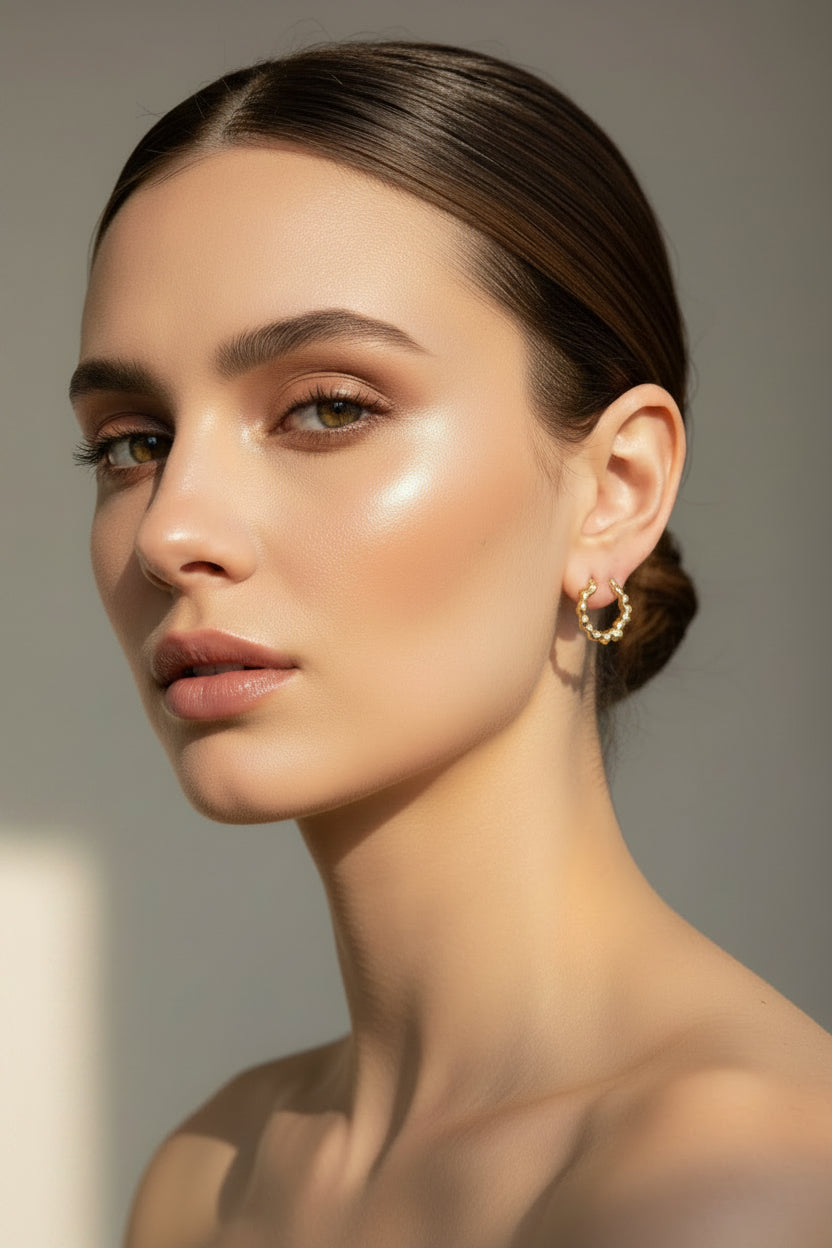 Boucles d'oreilles femme Créoles dorées à l'or fin