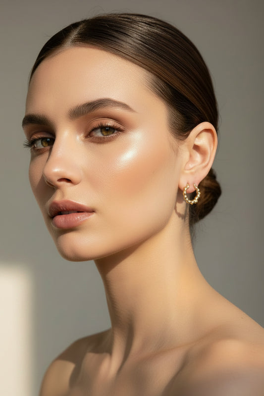 Boucles d'oreilles femme Créoles dorées à l'or fin