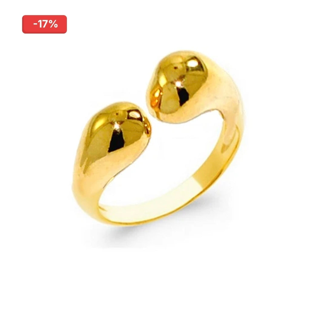 Bague femme acier 316 boules or