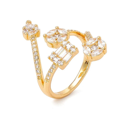 Bague femme réglable diamants CZ