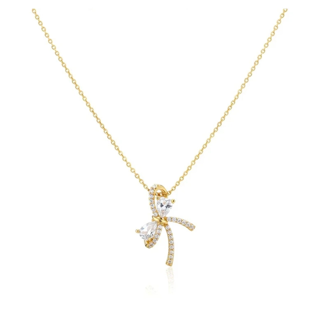 Collier femme acier inoxydable pendentif nœud argenté