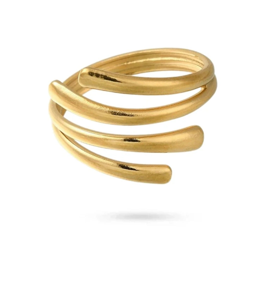 Bague femme acier inoxydable doré