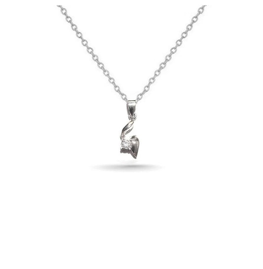 Collier diamant rhodié femme