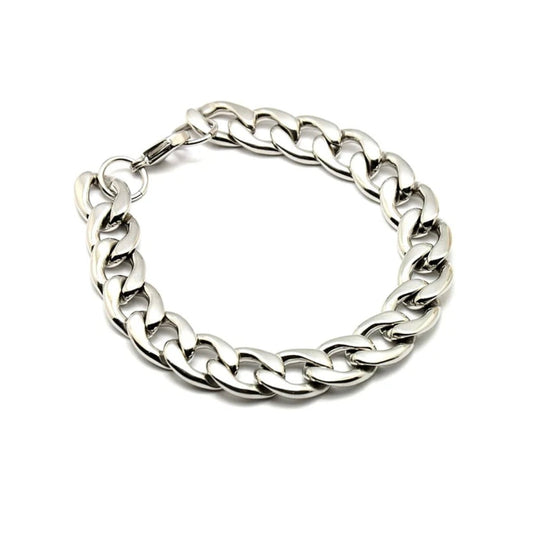 Bracelet acier inoxydable homme maille gourmette 12mm
