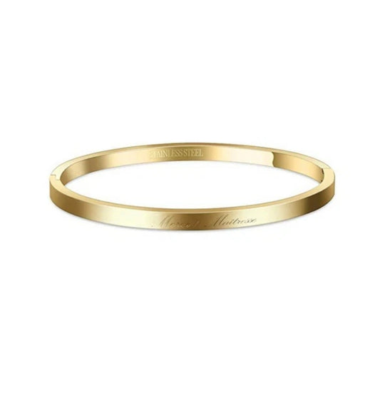 Bracelet en acier pour femme - Couleur doré - ' Merci maitresse '