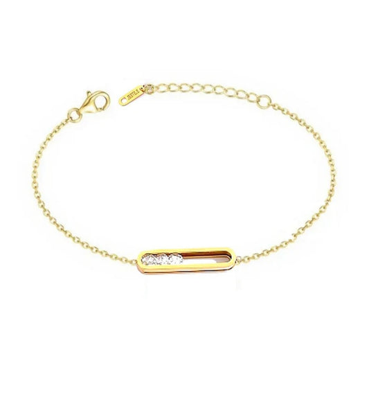 Bracelet acier - Lignée de zirconiums