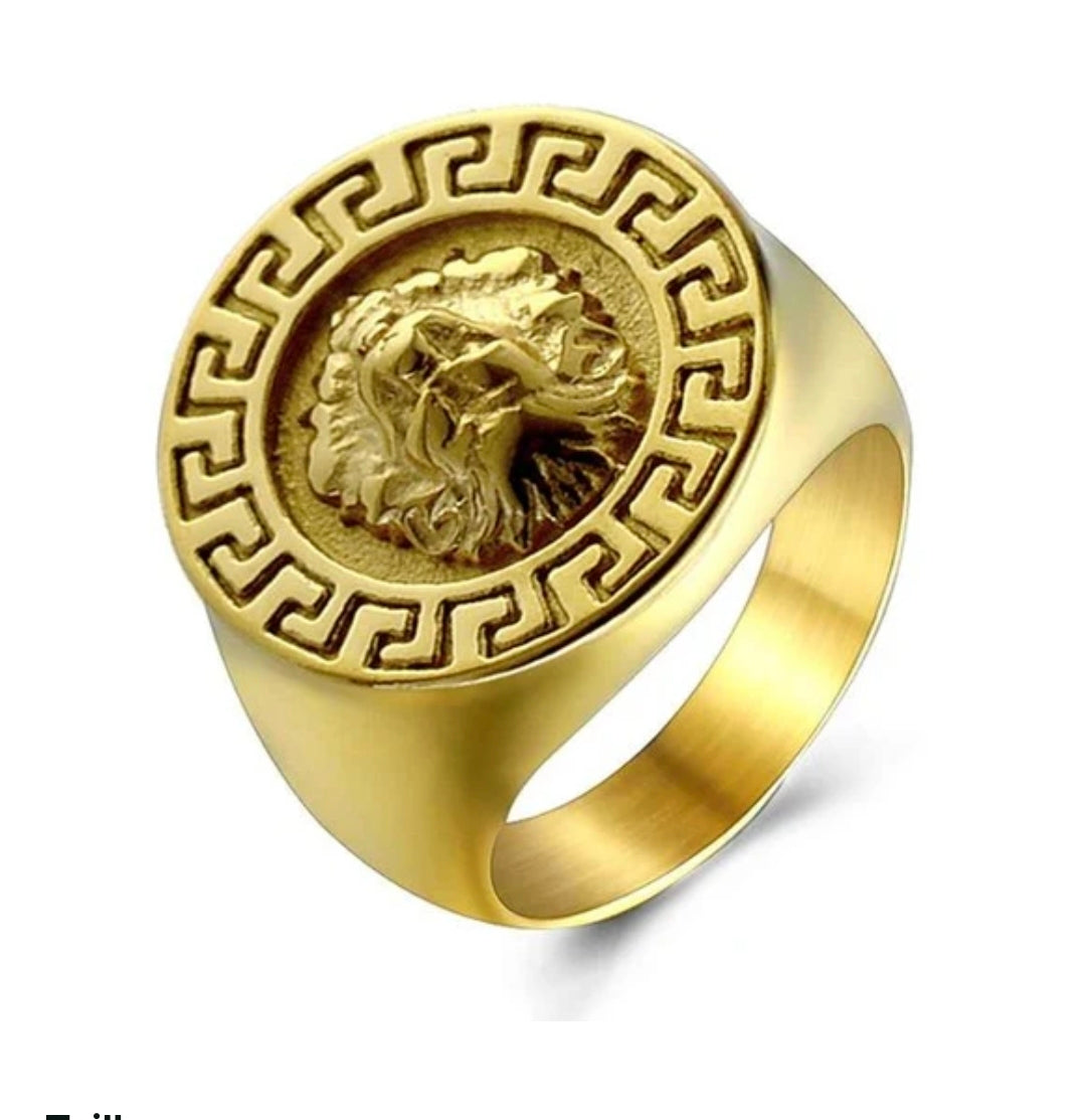 Bague homme acier 316 - Tête de Lion