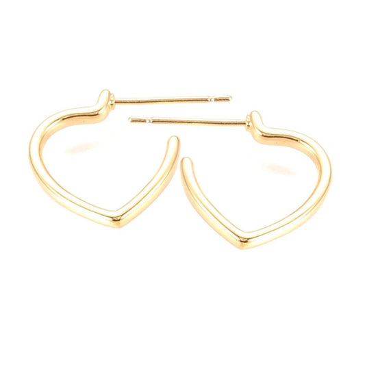 Boucles d'oreilles femme Créoles cœur or 15 mm