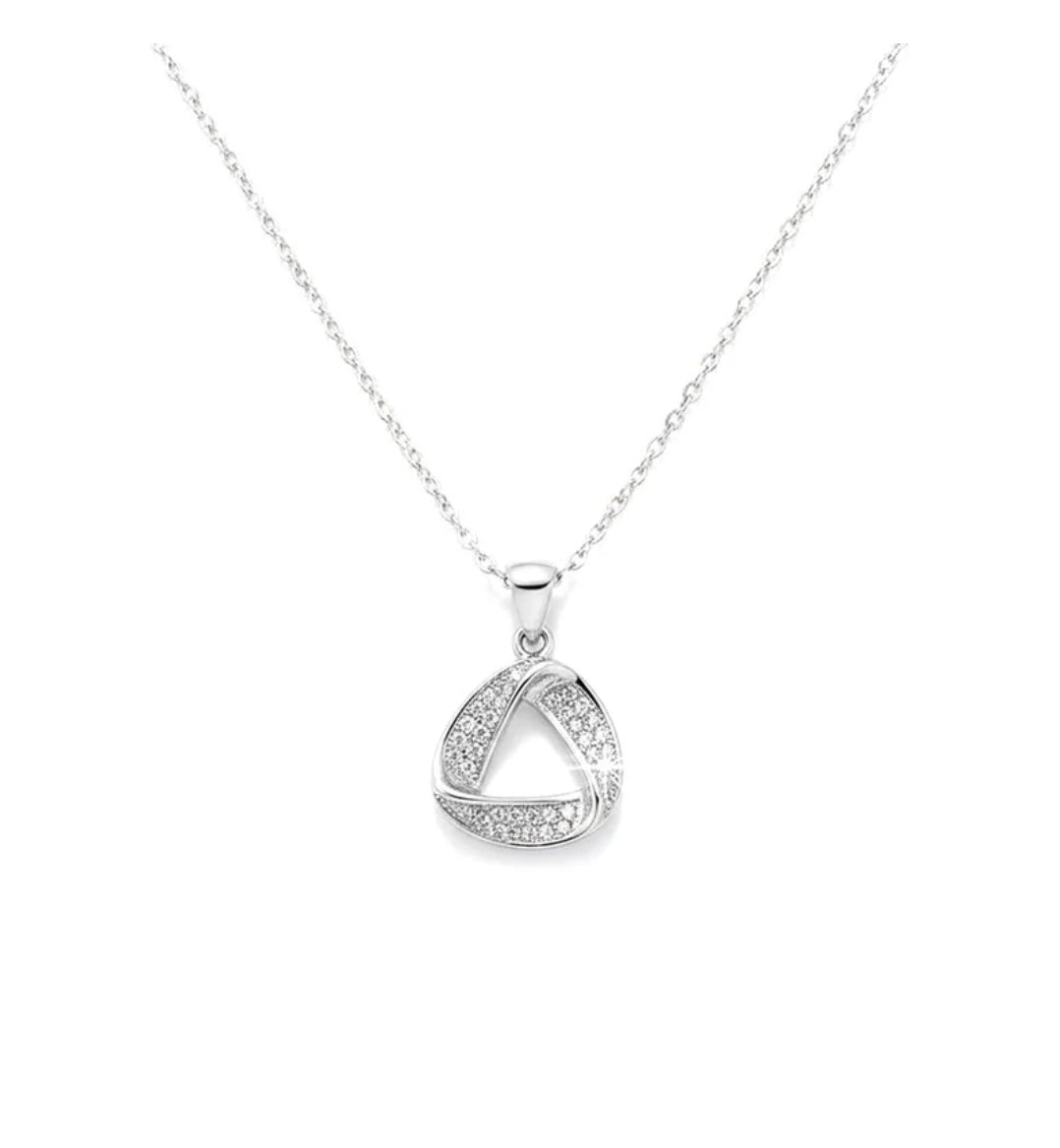 Collier femme argent 925 pendentif triangle sertis Edwige