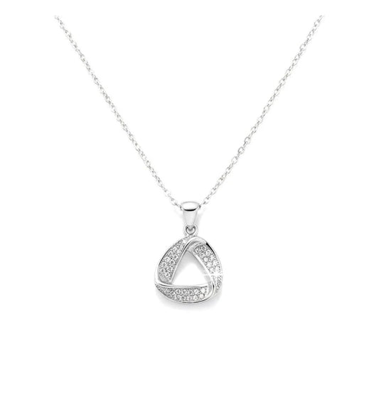 Collier femme argent 925 pendentif triangle sertis Edwige