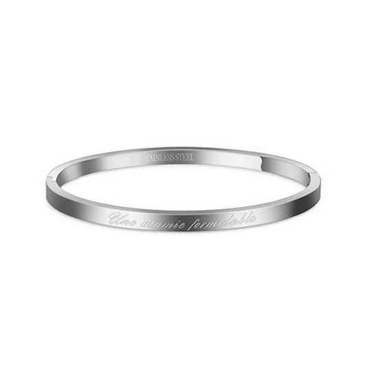 Bracelet en acier pour femme - Couleur argenté - ' Une mamie formidable '