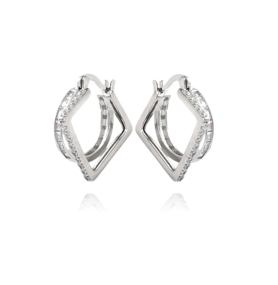 Boucles d'oreilles femme zirconiums blanc