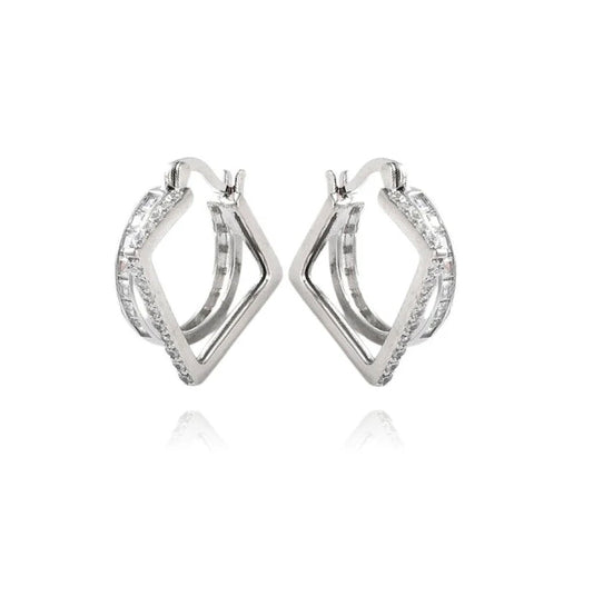 Boucles d'oreilles femme zirconiums blanc