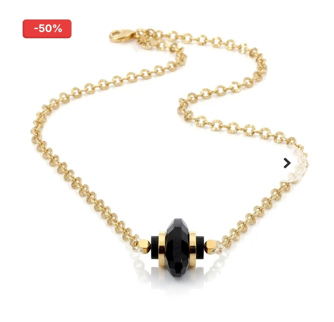 Collier pour femme - Pierre naturelle & acier - Agate
