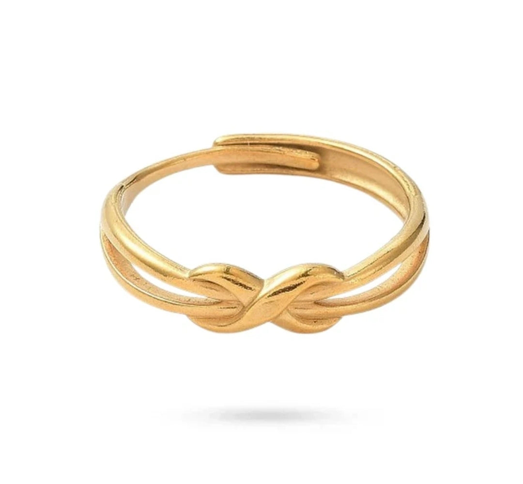 Bague femme acier inoxydable doré Infini