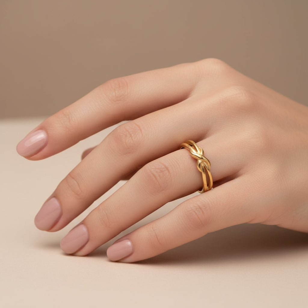 Bague femme acier inoxydable doré Infini