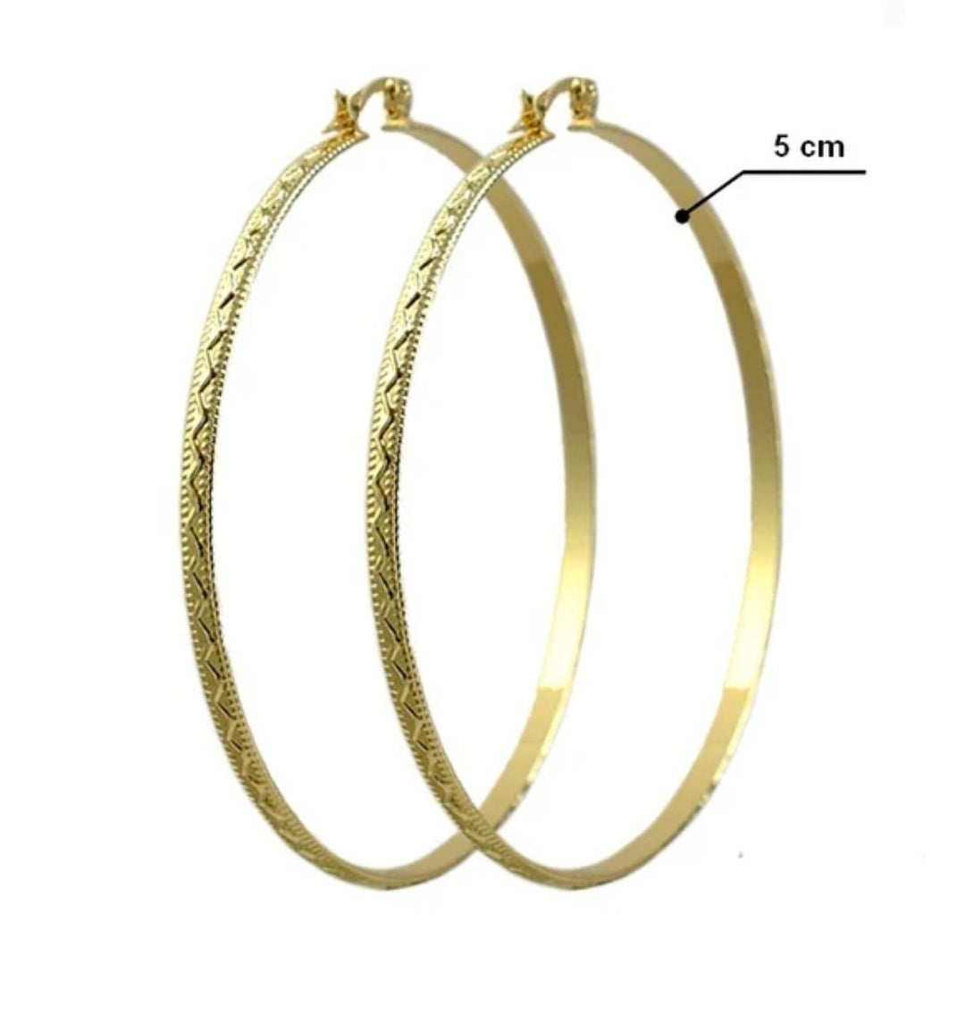 Boucles d'oreilles pour femme - Zig Zag - Créoles 50 mm