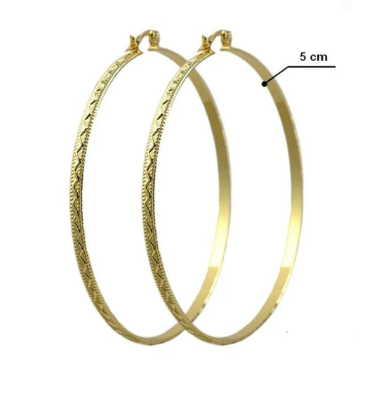 Boucles d'oreilles pour femme - Zig Zag - Créoles 50 mm