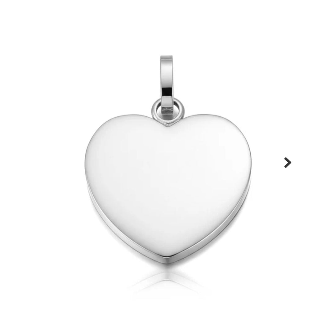 Pendentif acier à personnaliser cœur argenté