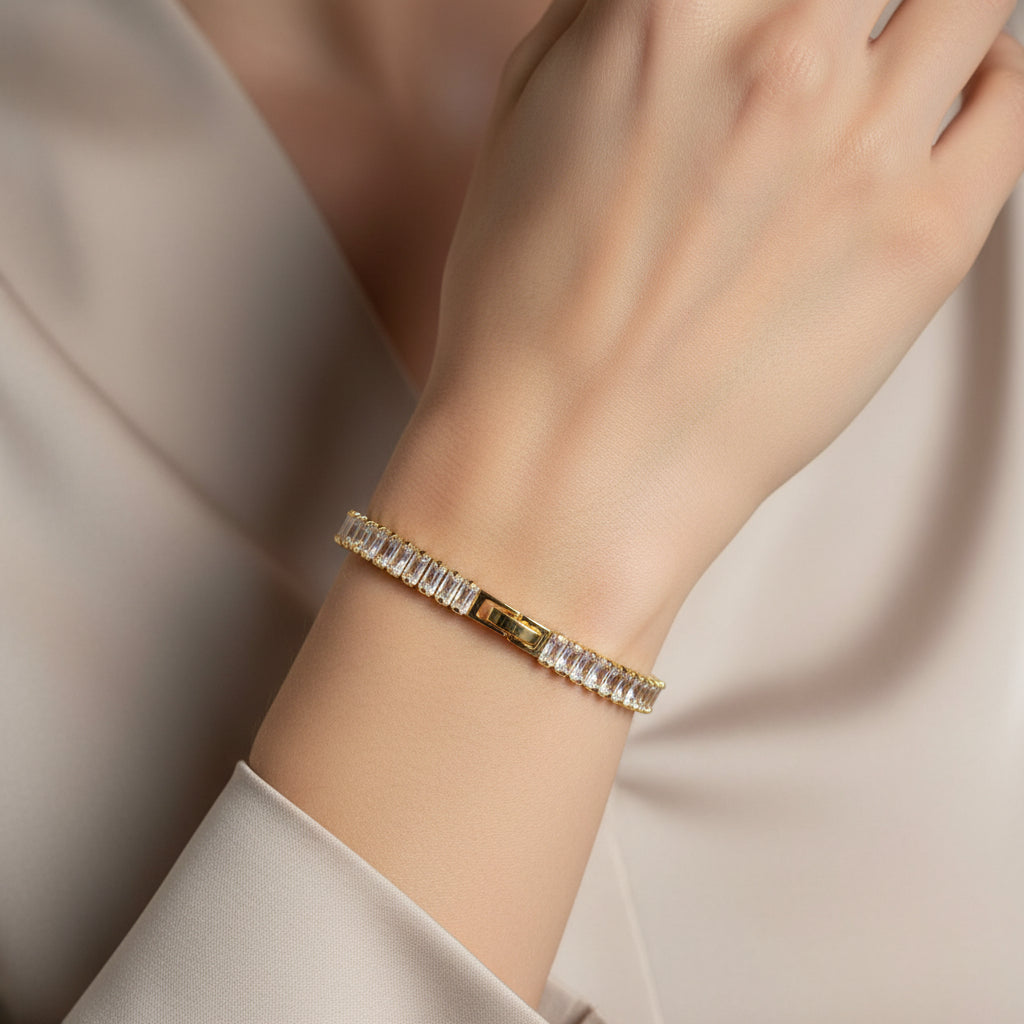 Bracelet pour femme - zirconiums blanc