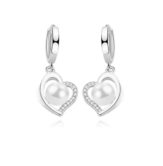 Boucles d'oreilles femme argent 925 perle sertis Valentina