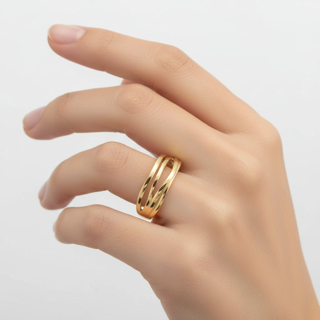 Bague femme réglable lignée