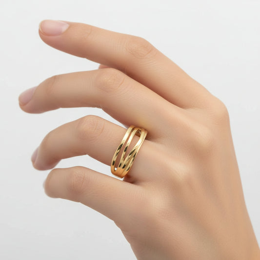 Bague femme réglable lignée