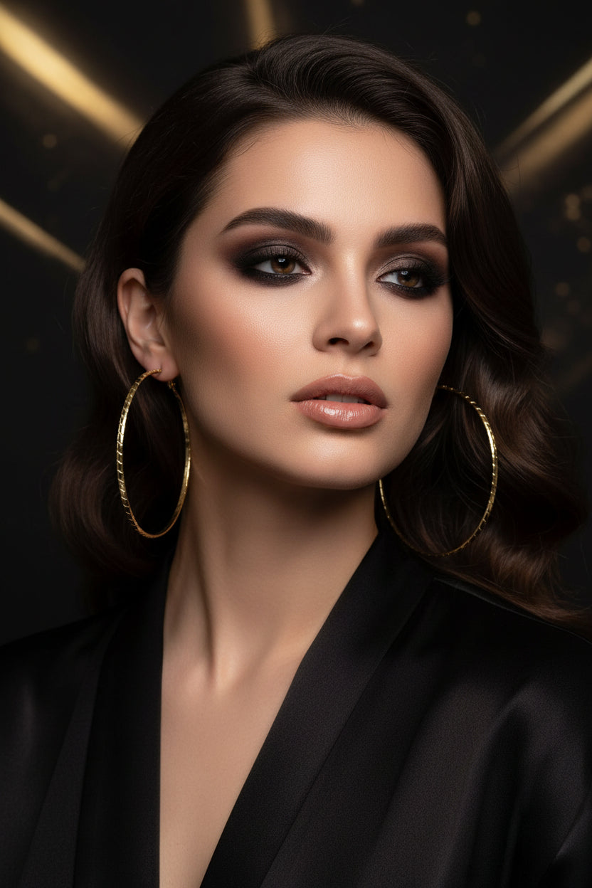 Boucles d'oreilles pour femme - Ciselé - Créoles