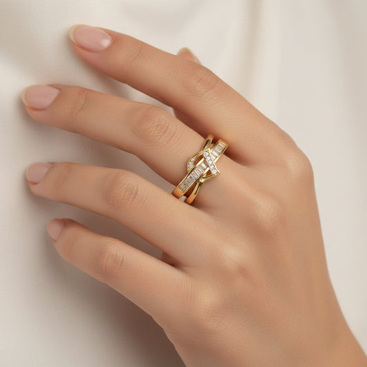 Bague femme réglable lettre D sertis de zirconiums
