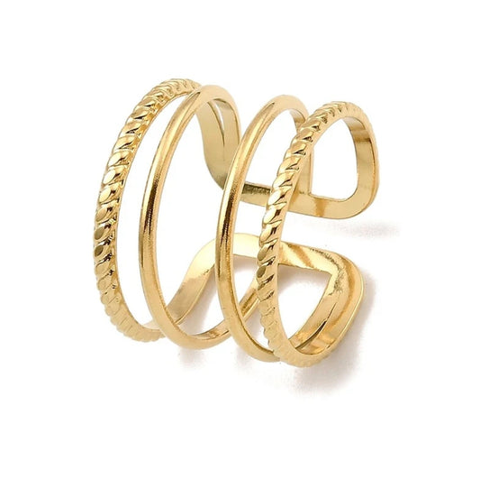 Bague femme réglable quatre rangées