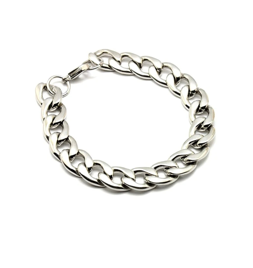 Bracelet acier inoxydable maille gourmette 12 mm