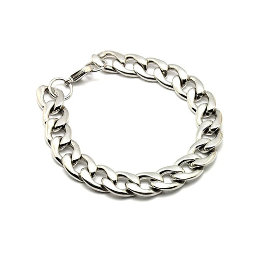 Bracelet acier inoxydable maille gourmette 12 mm