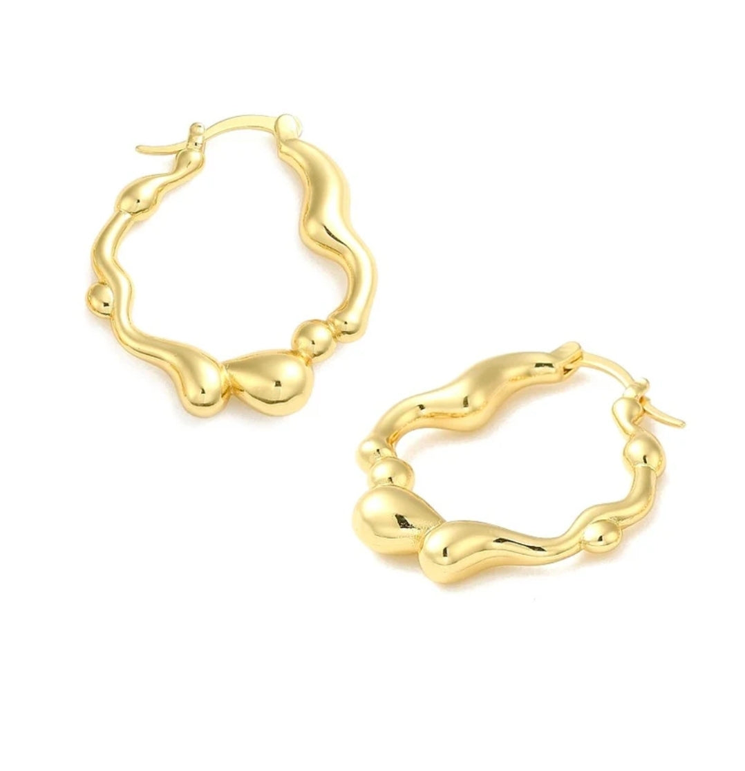 Boucles d'oreilles femme Créoles dorées à l'or fin