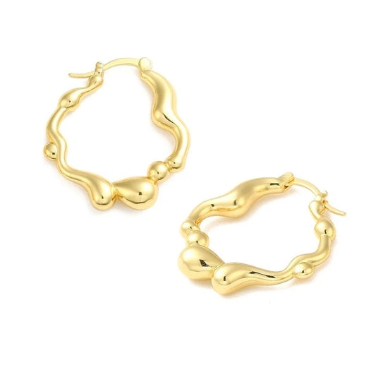 Boucles d'oreilles femme Créoles dorées à l'or fin