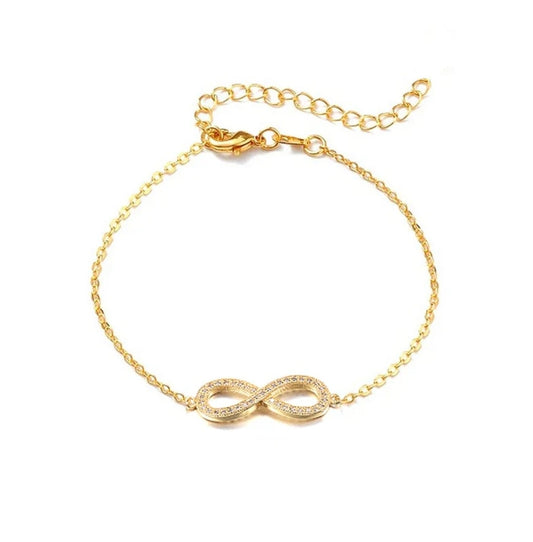 Bracelet femme souple maille forçat infini zirconium sertis